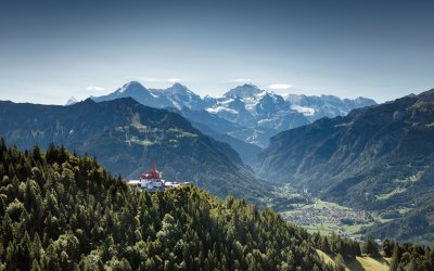 Harder Kulm mit Blick auf Interlaken, Eiger, Mönch und Jungfrau © Jungfraubahnen 2019/David Birri