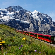 mit der Jungfraubahn vom Jungfraujoch zur Kleinen Scheidegg im Berner Oberland - © AaronPlayStation - stock.adobe.com