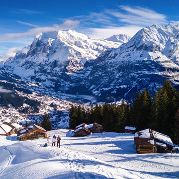 Blick auf das winterliche Grindelwald - © Frank Schröder - stock.adobe.com