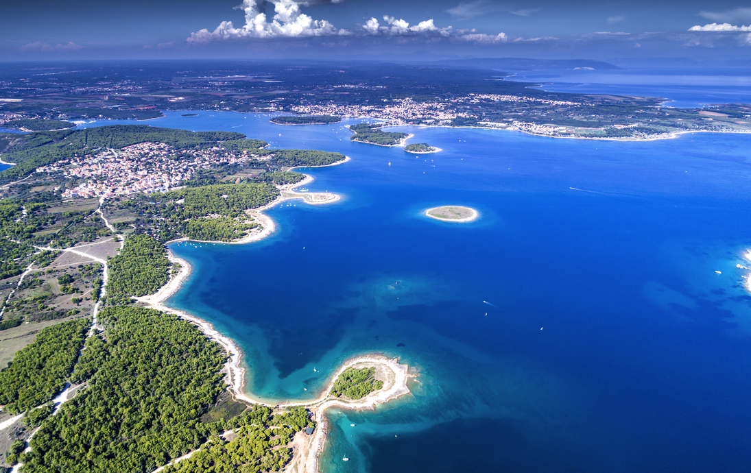 Luftbild von Kap Kamenjak im südlichsten Istrien, Kroatien